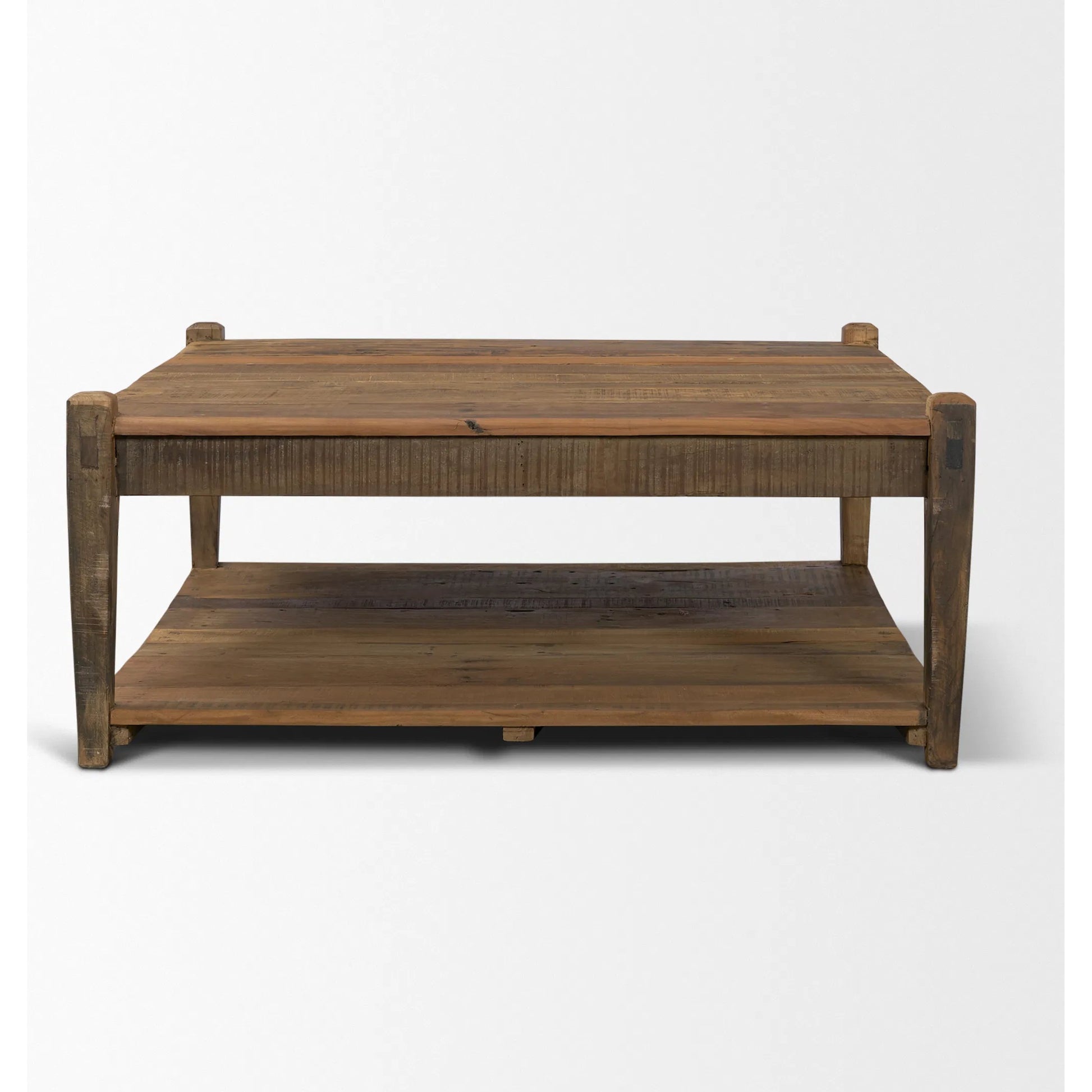 Ashwick Coffee Table by Mercana in dark brown. Made from solid wood in a unique style.