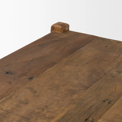 Ashwick Coffee Table by Mercana in dark brown. Made from solid wood in a unique style.