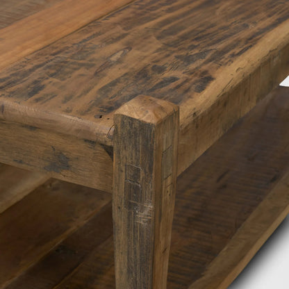 Ashwick Coffee Table by Mercana in dark brown. Made from solid wood in a unique style.