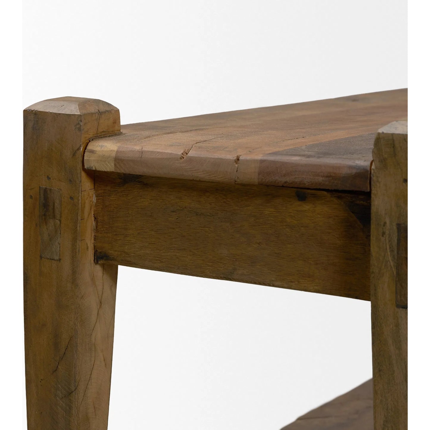007 SI-2540715 | Closeup | Ashwick Bench by Mercana in dark brown. Made from reclaimed wood in a unique style.