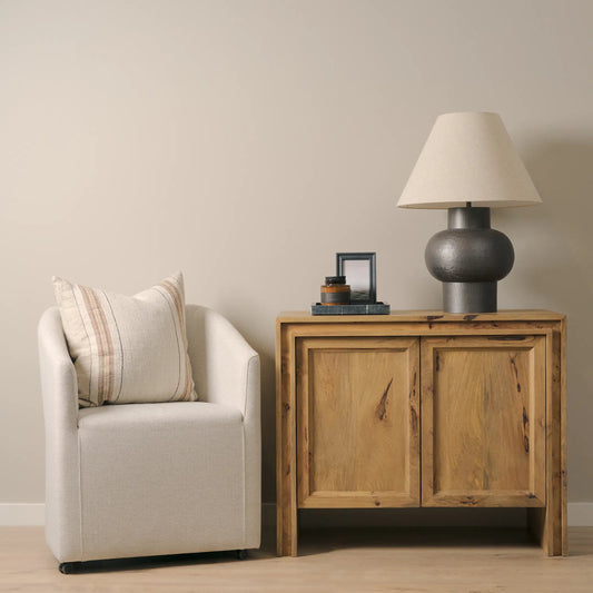 Notts Accent Cabinet by Mercana in brown. Made from solid wood in a unique style.
