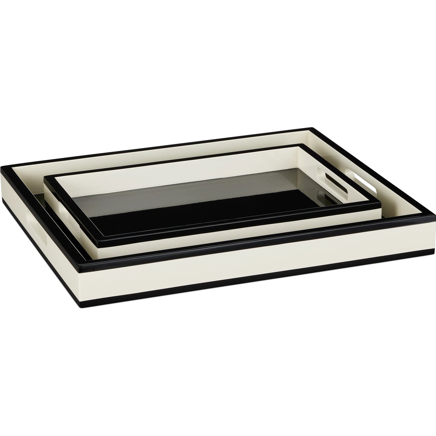 002 SI-2387068 | Primary Silo | Lacquer Tray Set by Currey and Company. Made from wood in a eclectic & global style.