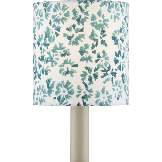 Block Print Drum Chandelier Shade by Currey and Company. Made from cotton in a modern style.