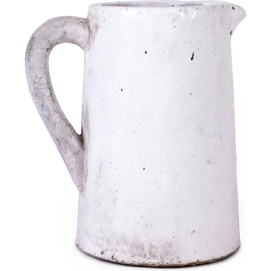 Distressed White Jug by Zentique in distressed white. Made from ceramic in a unique style.