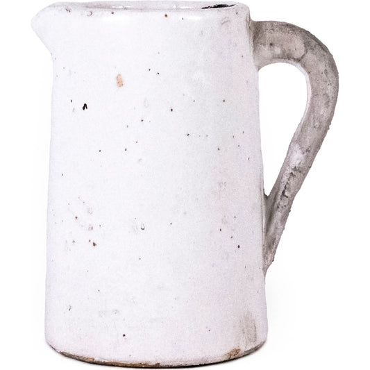 Distressed White Jug by Zentique in distressed white. Made from ceramic in a unique style.