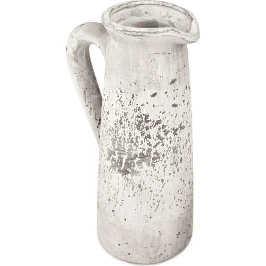 Distressed Grey Jug by Zentique in distressed grey wash. Made from ceramic in a traditional style.