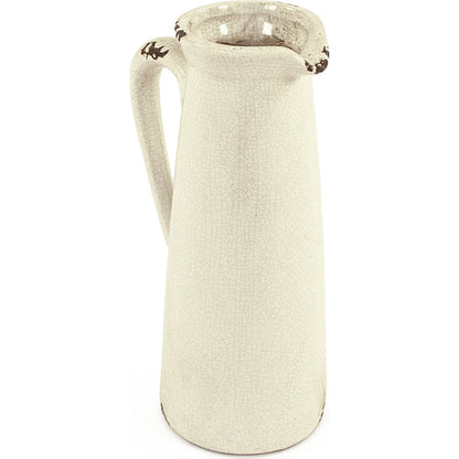 Distressed Crackle White Pitcher by Zentique in distressed crackle white. Made from ceramic in a traditional style.