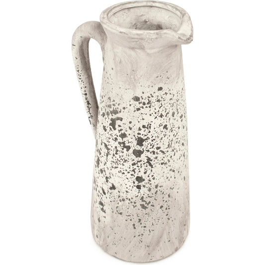 Distressed Grey Jug by Zentique in distressed grey wash. Made from ceramic in a traditional style.