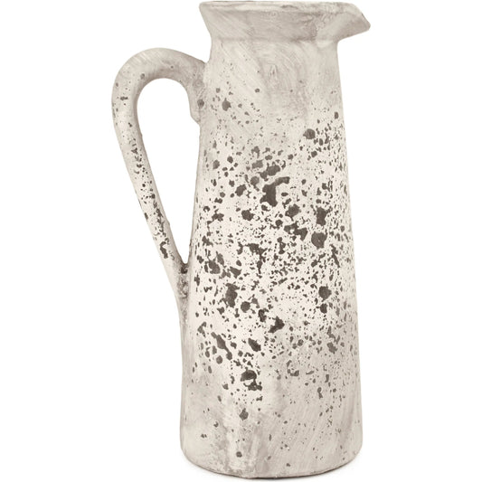 Distressed Grey Jug by Zentique in distressed grey wash. Made from ceramic in a traditional style.