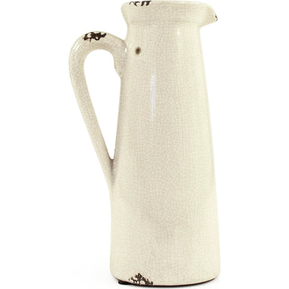 Distressed Crackle White Pitcher by Zentique in distressed crackle white. Made from ceramic in a traditional style.