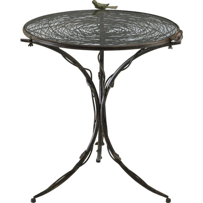 Bird Bistro Table by Cyan Design in muted rust. Made from iron, glass in a cottage & farmhouse style.