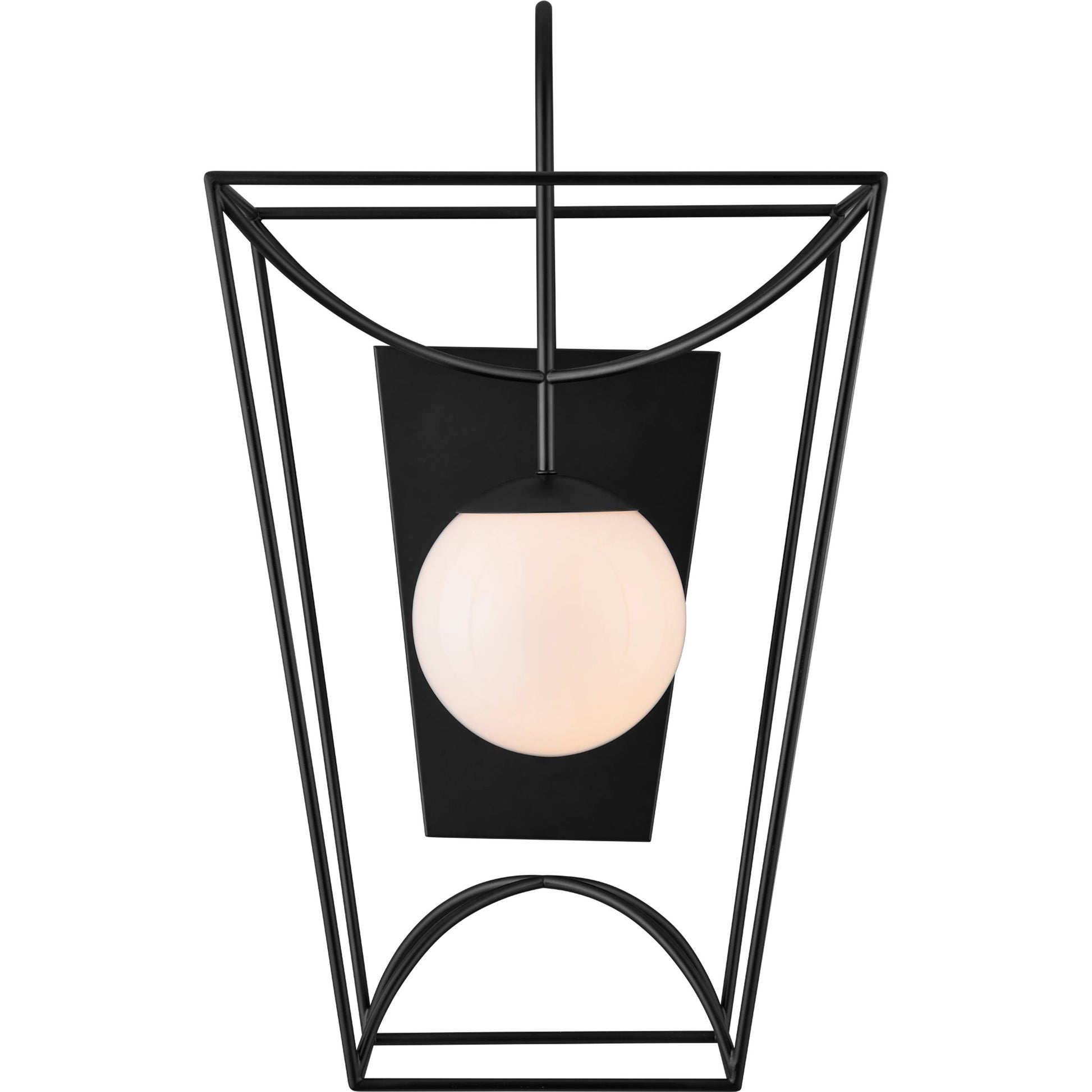 Rochefort Wall Sconce by Currey and Company in black, white. Made from metal, glass in a modern style.