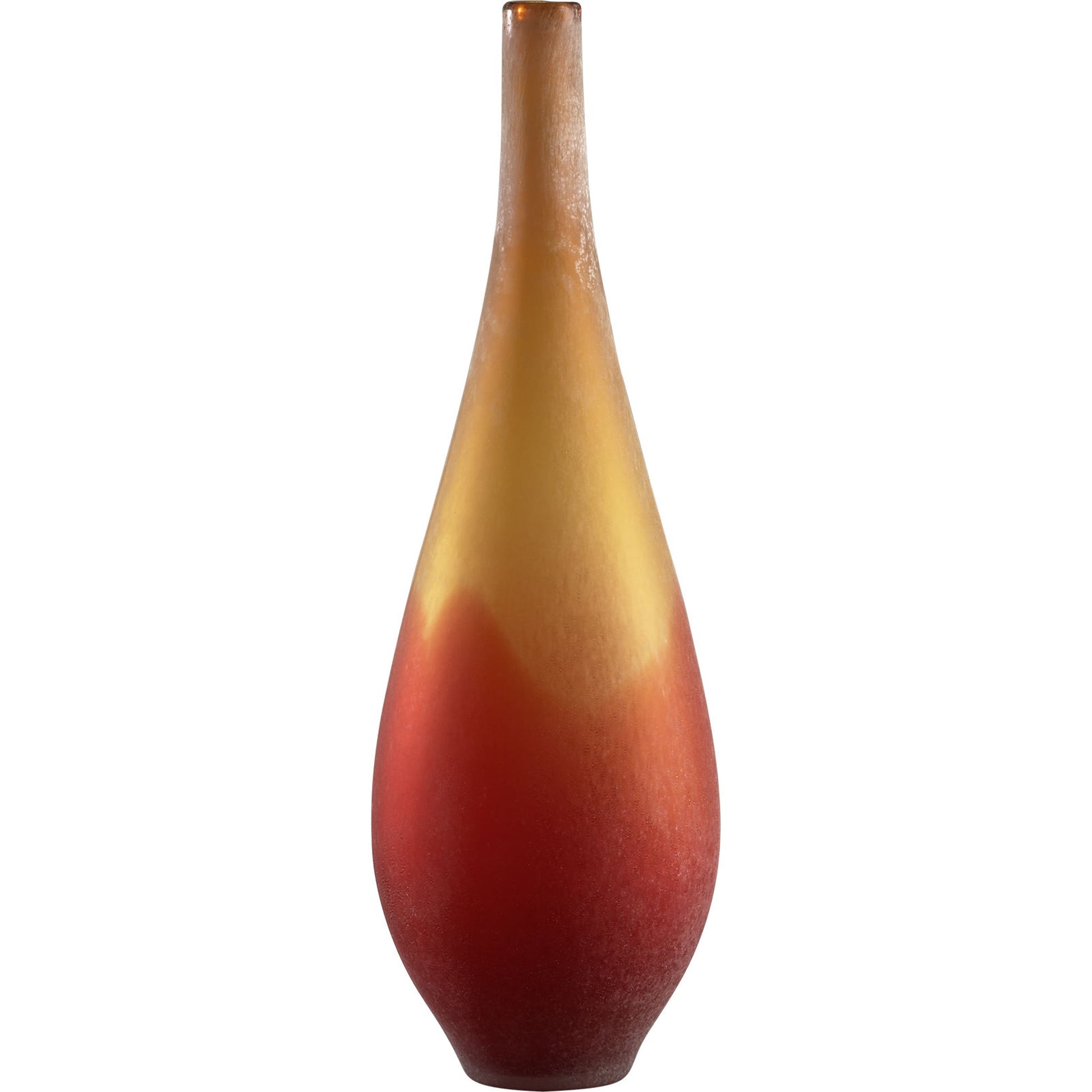 Vizio Vase by Cyan Design in yellow, orange. Made from glass in a modern style.