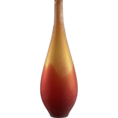 Vizio Vase by Cyan Design in yellow, orange. Made from glass in a modern style.