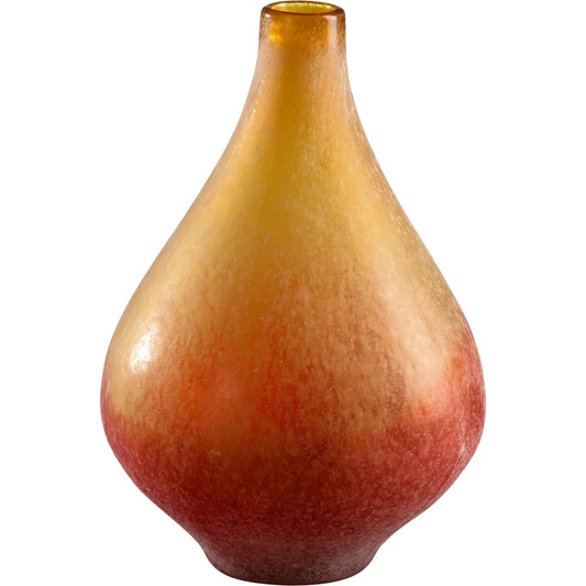 Vizio Vase by Cyan Design in yellow, orange. Made from glass in a modern style.