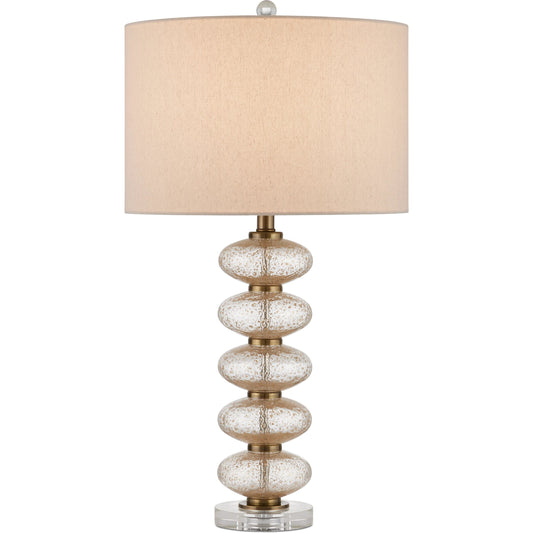 001 SI-2191879 | Primary Silo | Zebulon Table Lamp by Currey and Company in clear, gold, antique brass. Made from glass, metal, optic crystal in a modern style.