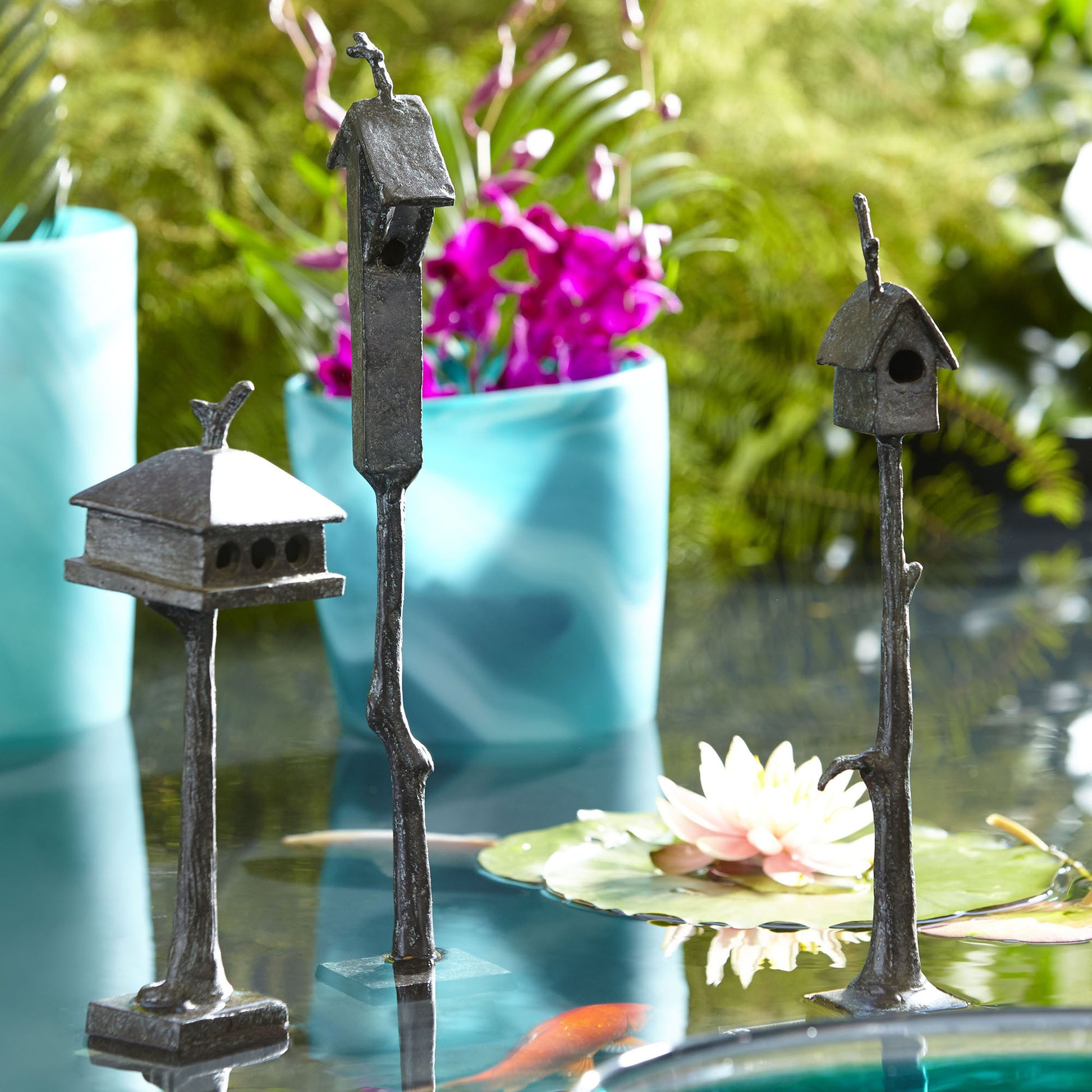 Bird House by Cyan Design in bronze. Made from cast iron in a cottage & farmhouse style.