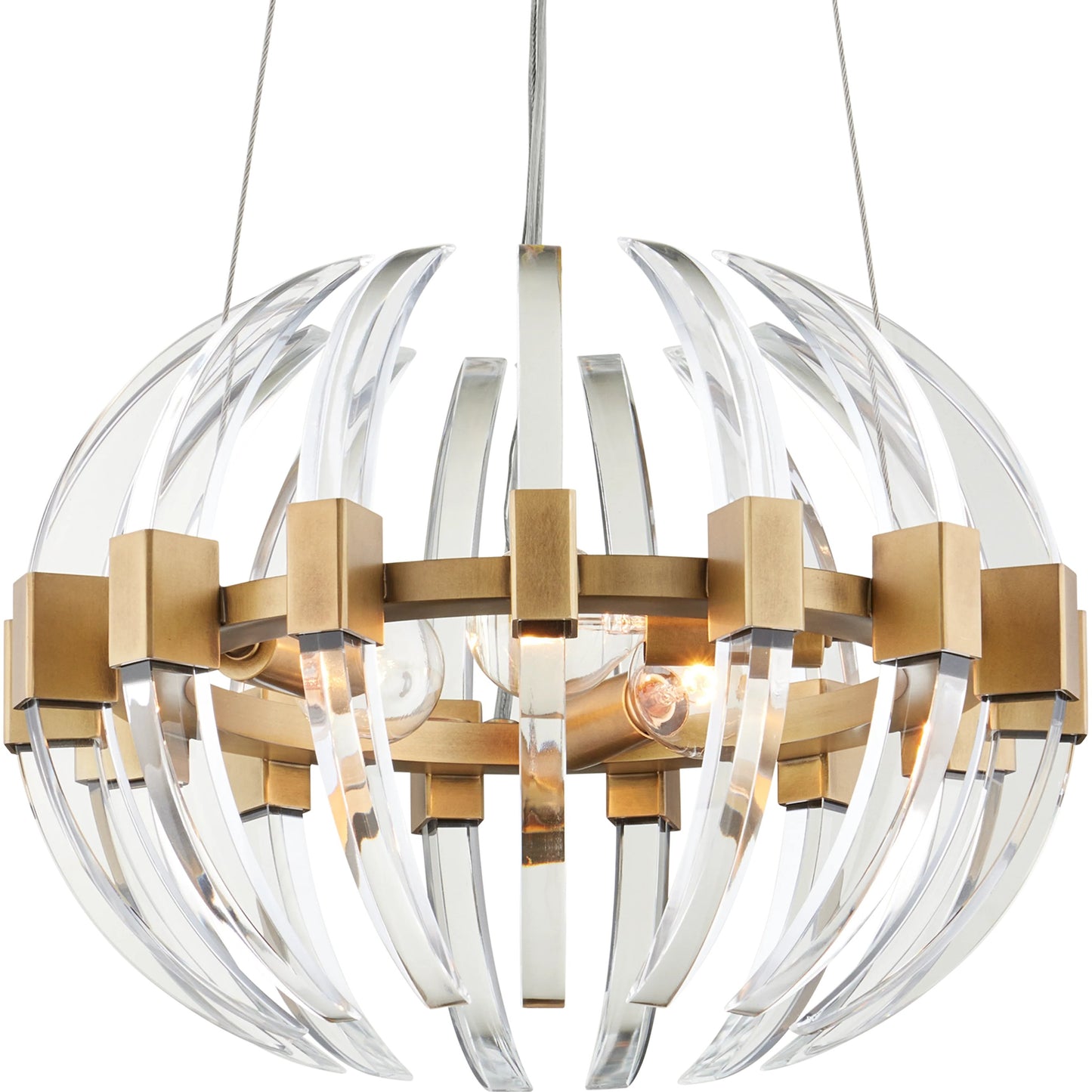 003 SI-2191693 | Additional Silo | Coquette Small Brass Chandelier by Currey and Company in clear, antique brass. Made from optic crystal, metal in a modern style.