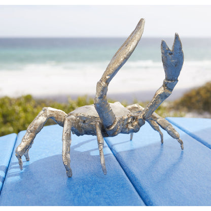 Crab by Cyan Design in silver leaf. Made from cast iron in a coastal style.