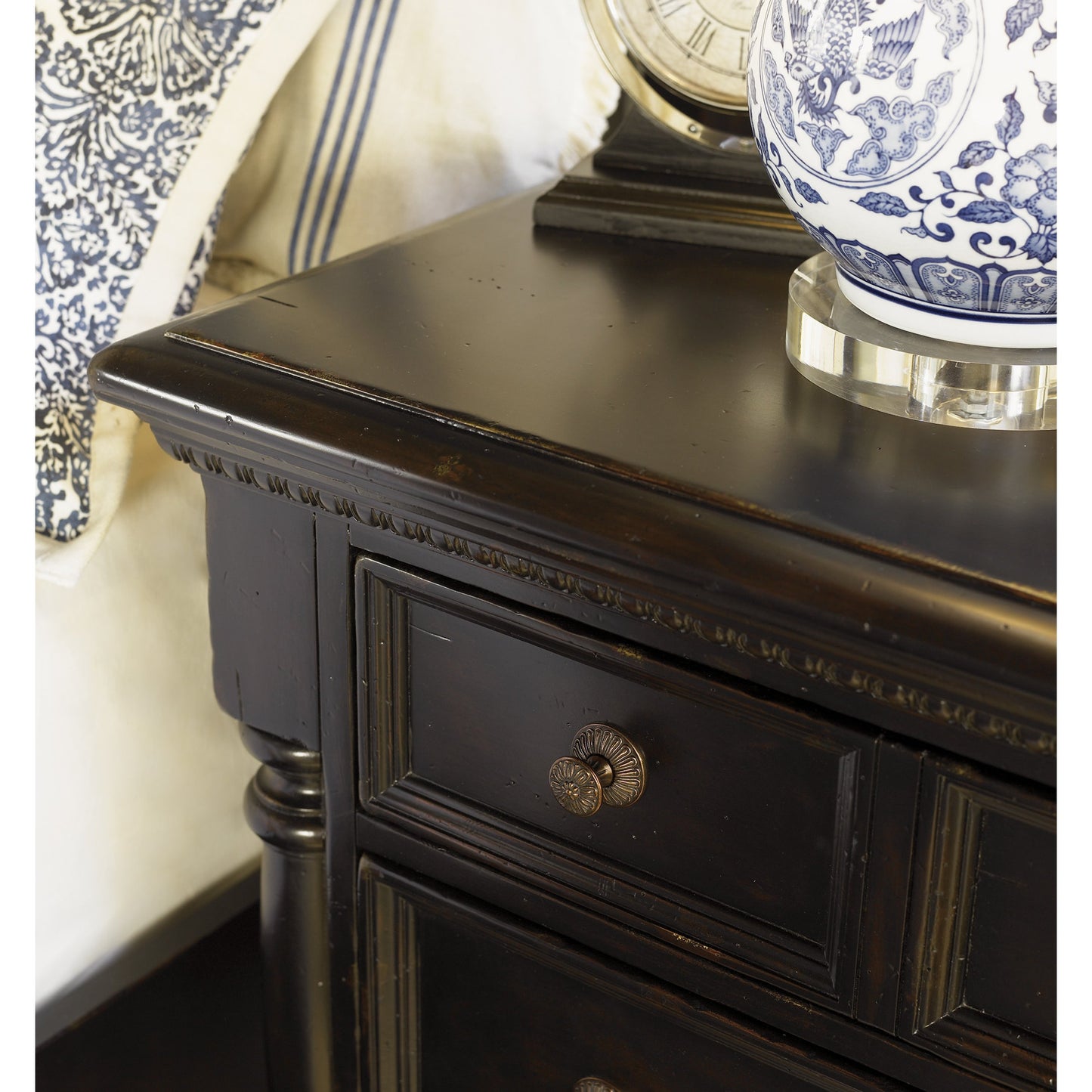 002 SR-836497 | Closeup | Stony Point Night Stand by Tommy Bahama Home. Made from unique in a traditional style.