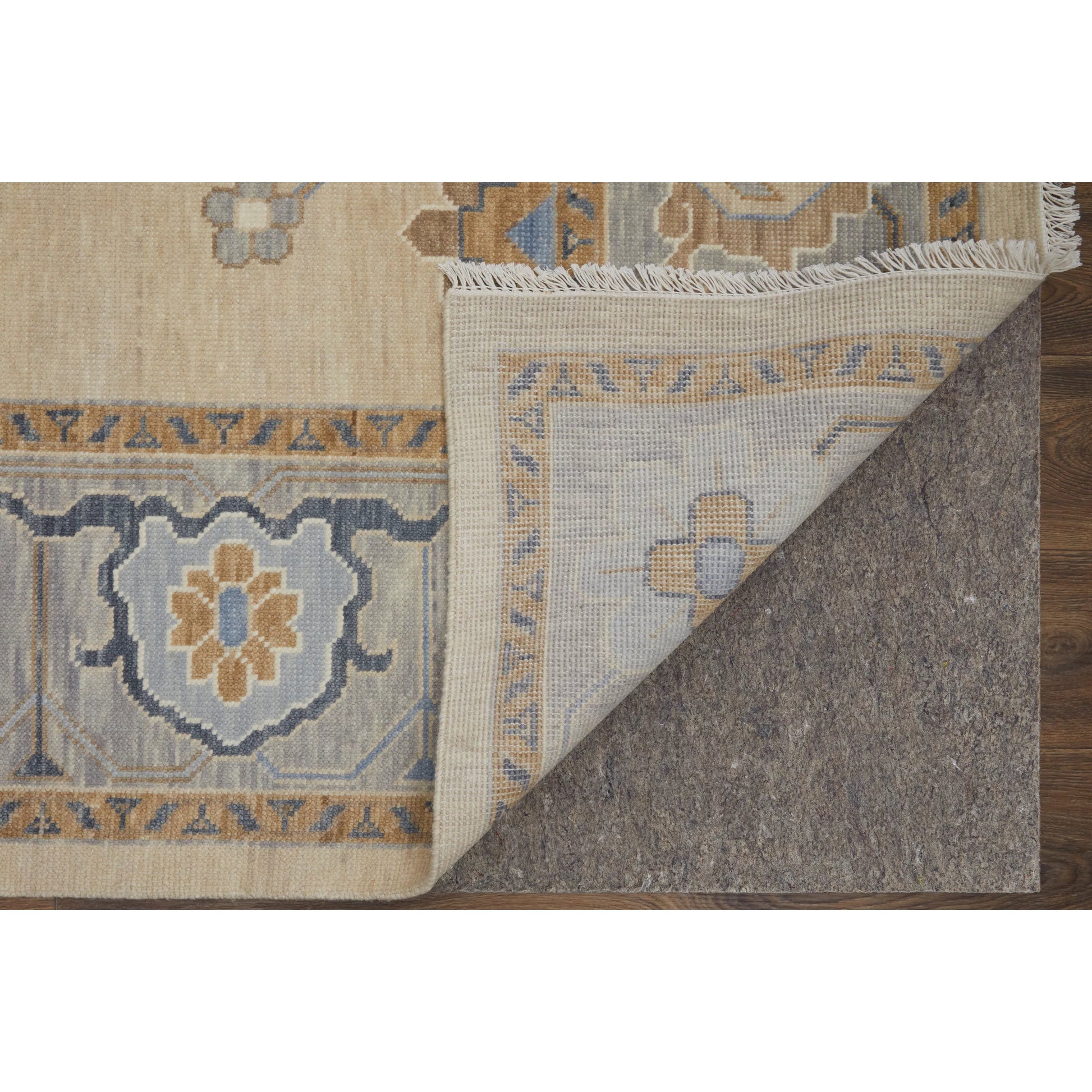 Karina Transitional & Botanical Rug - 90969G6F by Feizy in ivory, blue, tan. Made from wool in a unique style.