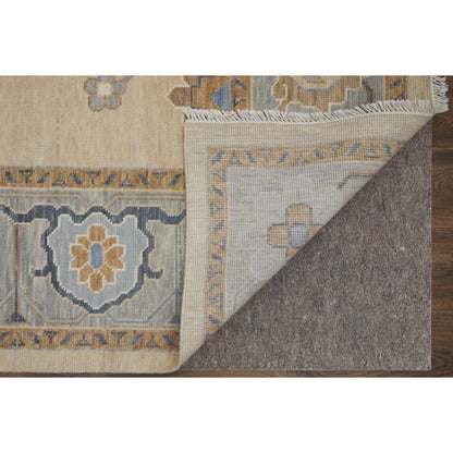 Karina Transitional & Botanical Rug - 90969G6F by Feizy in ivory, blue, tan. Made from wool in a unique style.