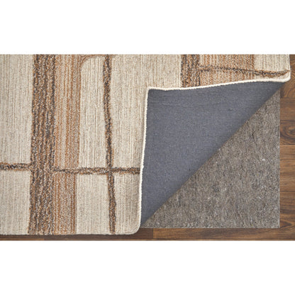 Pollock Geometric Rug - 8954F by Feizy in ivory, brown, tan. Made from wool, nylon in a unique style.