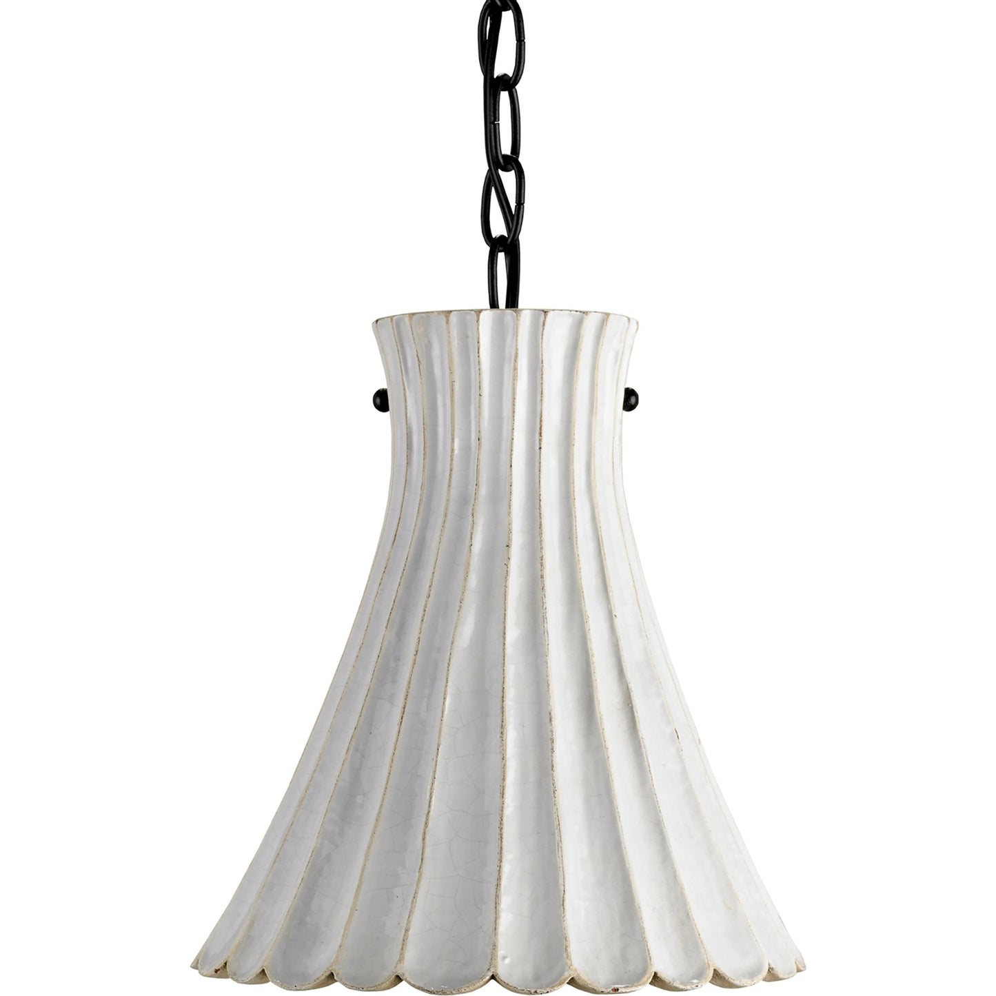 001 S-223969 | Primary Silo | Jazz Pendant by Currey and Company in satin black, white crackle. Made from wrought iron, terracotta in a coastal style.