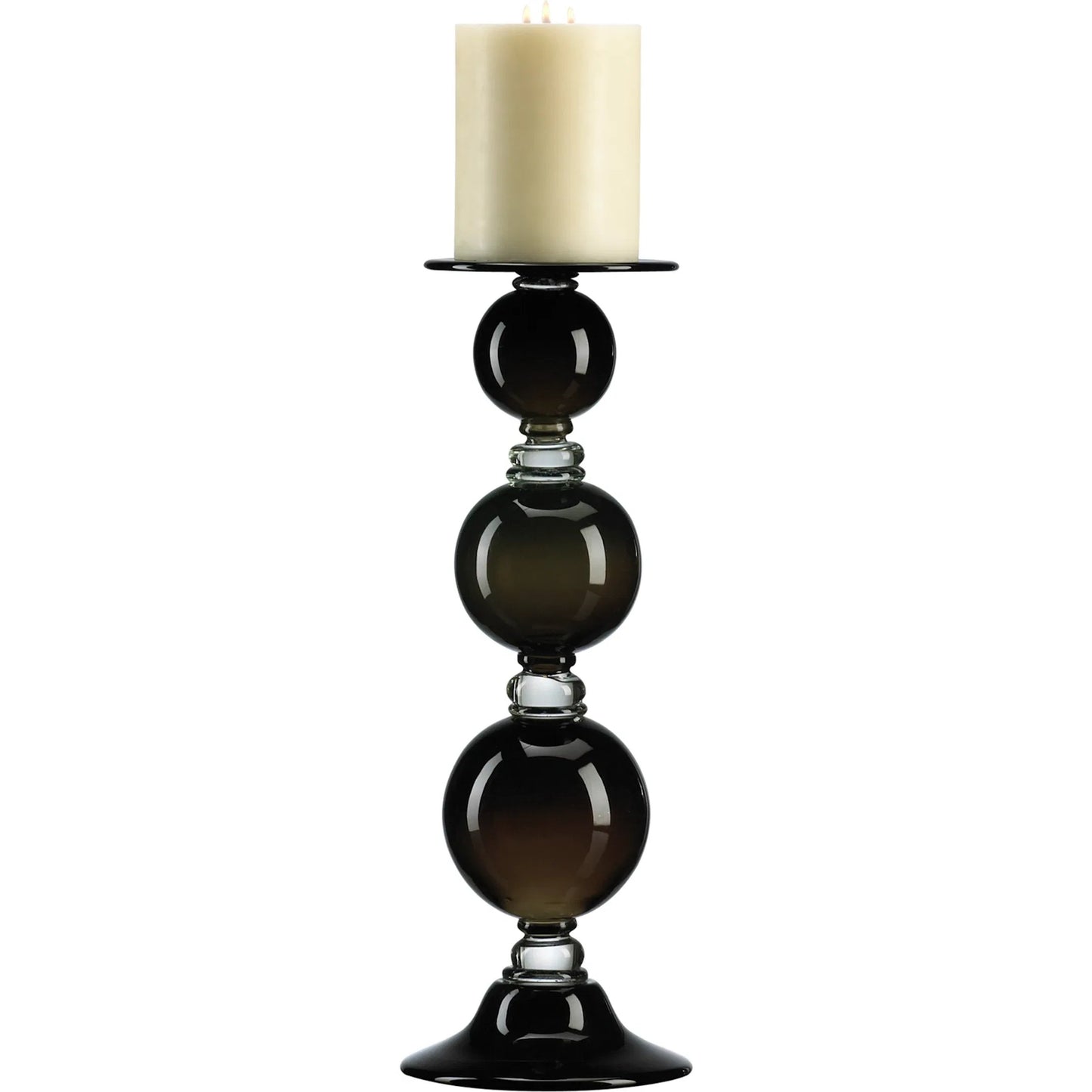 001 S-254698 | Primary Silo | Black Globe Candleholder by Cyan Design in black, clear. Made from glass in a modern style.