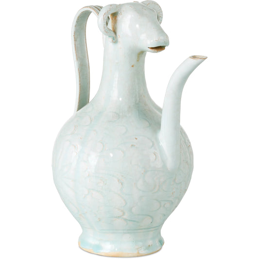 Ritual Hunting Bottle by Currey and Company in celadon. Made from porcelain in a cottage & farmhouse style.