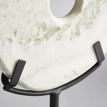 White Disk on Stand by Cyan Design in white. Made from iron, granite in a modern style.
