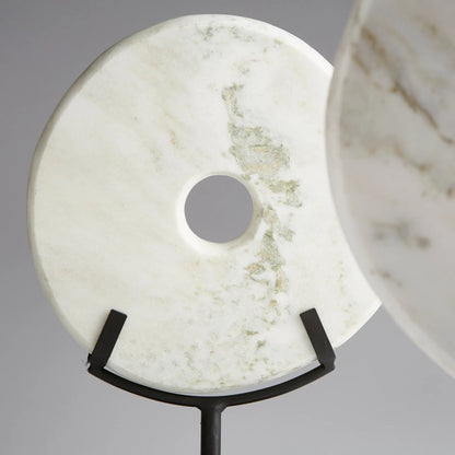 White Disk on Stand by Cyan Design in white. Made from iron, granite in a modern style.