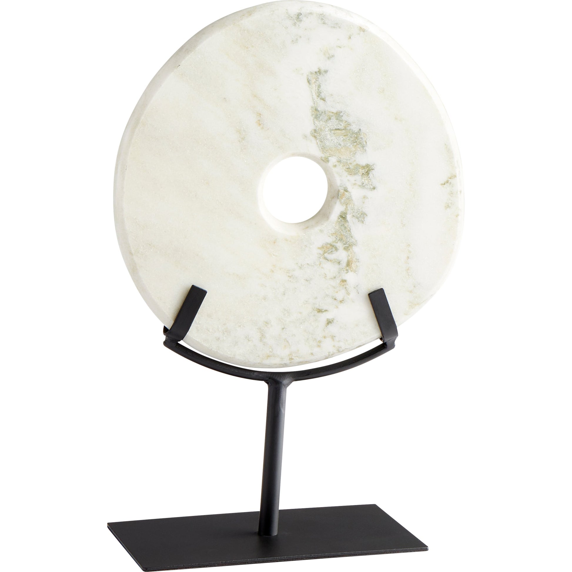 White Disk on Stand by Cyan Design in white. Made from iron, granite in a modern style.