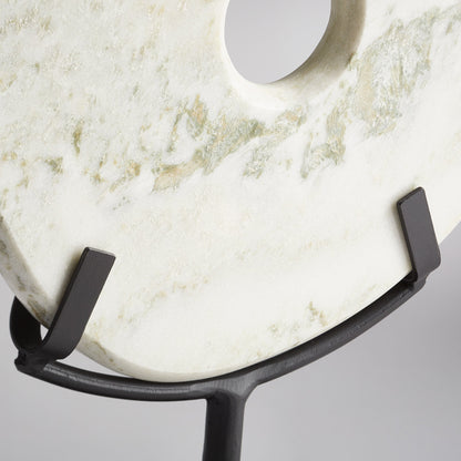 White Disk on Stand by Cyan Design in white. Made from iron, granite in a modern style.