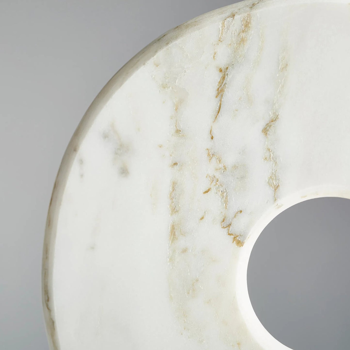 005 S-257972 | Closeup | White Disk on Stand by Cyan Design in white. Made from iron, granite in a modern style.