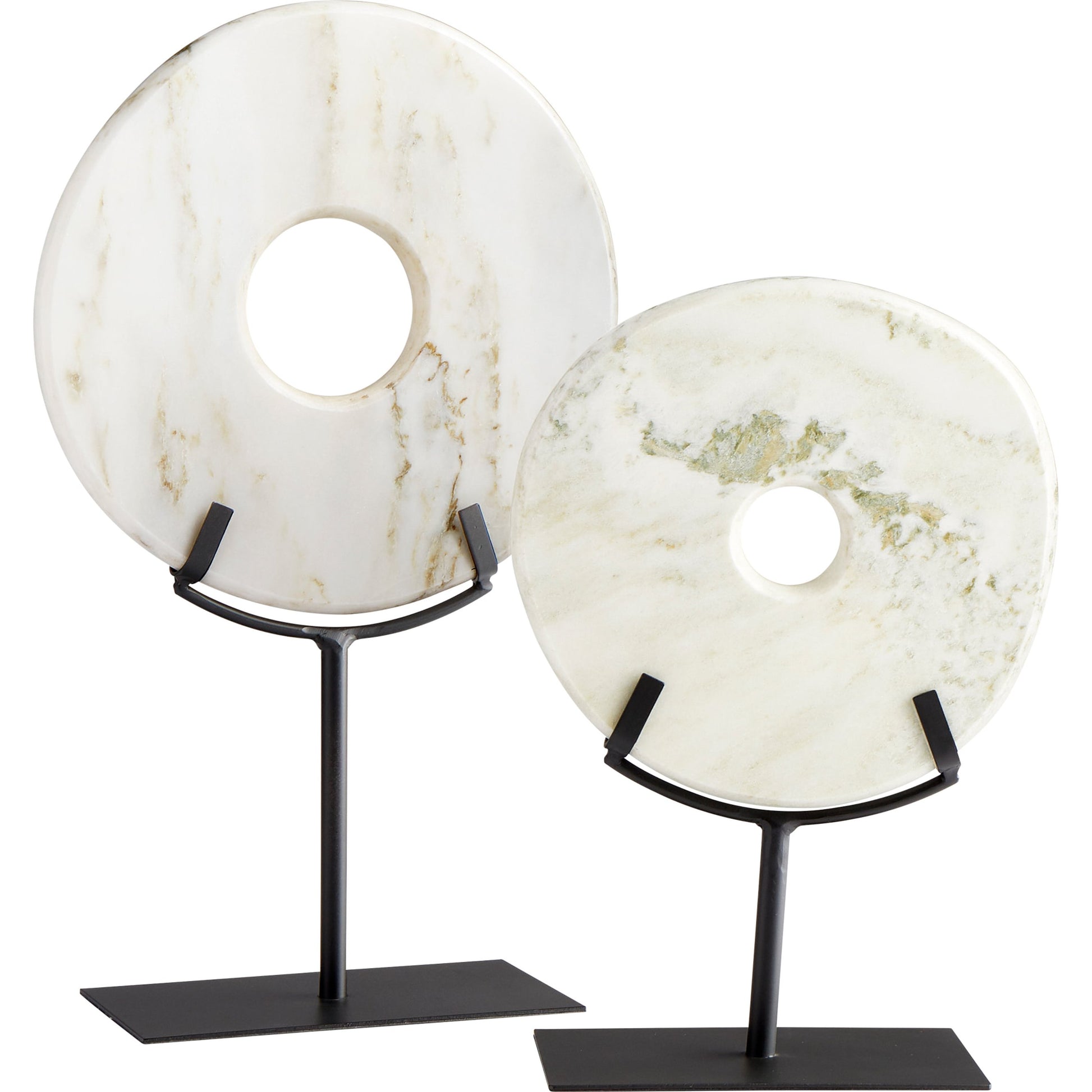 White Disk on Stand by Cyan Design in white. Made from iron, granite in a modern style.