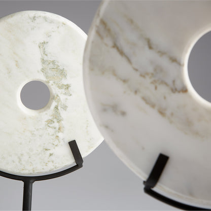White Disk on Stand by Cyan Design in white. Made from iron, granite in a modern style.