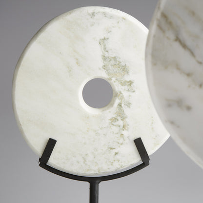 White Disk on Stand by Cyan Design in white. Made from iron, granite in a modern style.