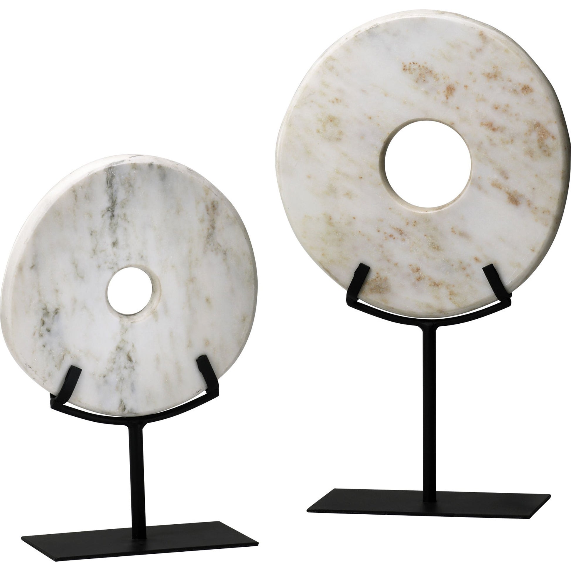 White Disk on Stand by Cyan Design in white. Made from iron, granite in a modern style.