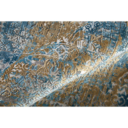 Cadiz Rug - 3890F by Feizy in blue, gray, gold. Made from viscose, acrylic in a unique style.