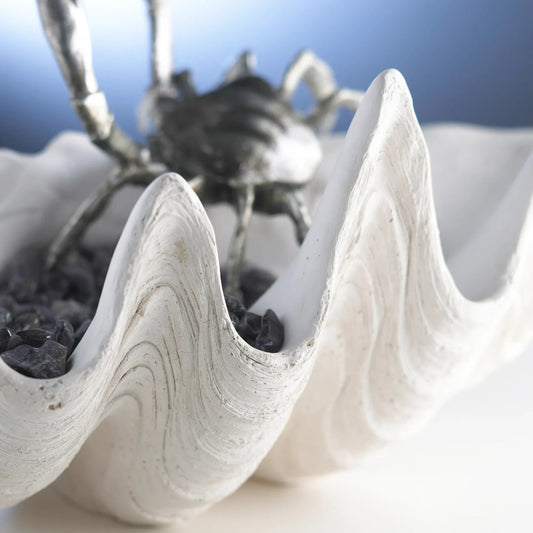 Clam Shell by Cyan Design in white. Made from plaster in a coastal style.