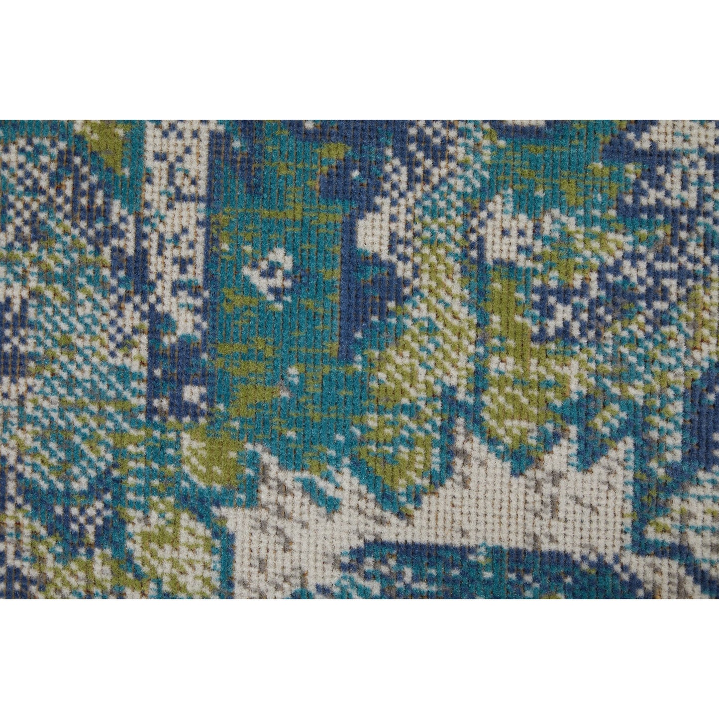 026 SI-1752208 | Closeup | Foster Transitional Oriental Rug - 3760F by Feizy in blue, green, ivory. Made from polypropylene in a unique style.