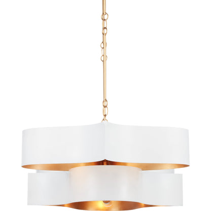 Grand Lotus Oval Chandelier by Currey and Company. Made from wrought iron in a modern style.