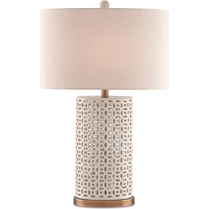 Bellemeade Table Lamp by Currey and Company in ivory, antique brass. Made from ceramic, metal in a modern style.