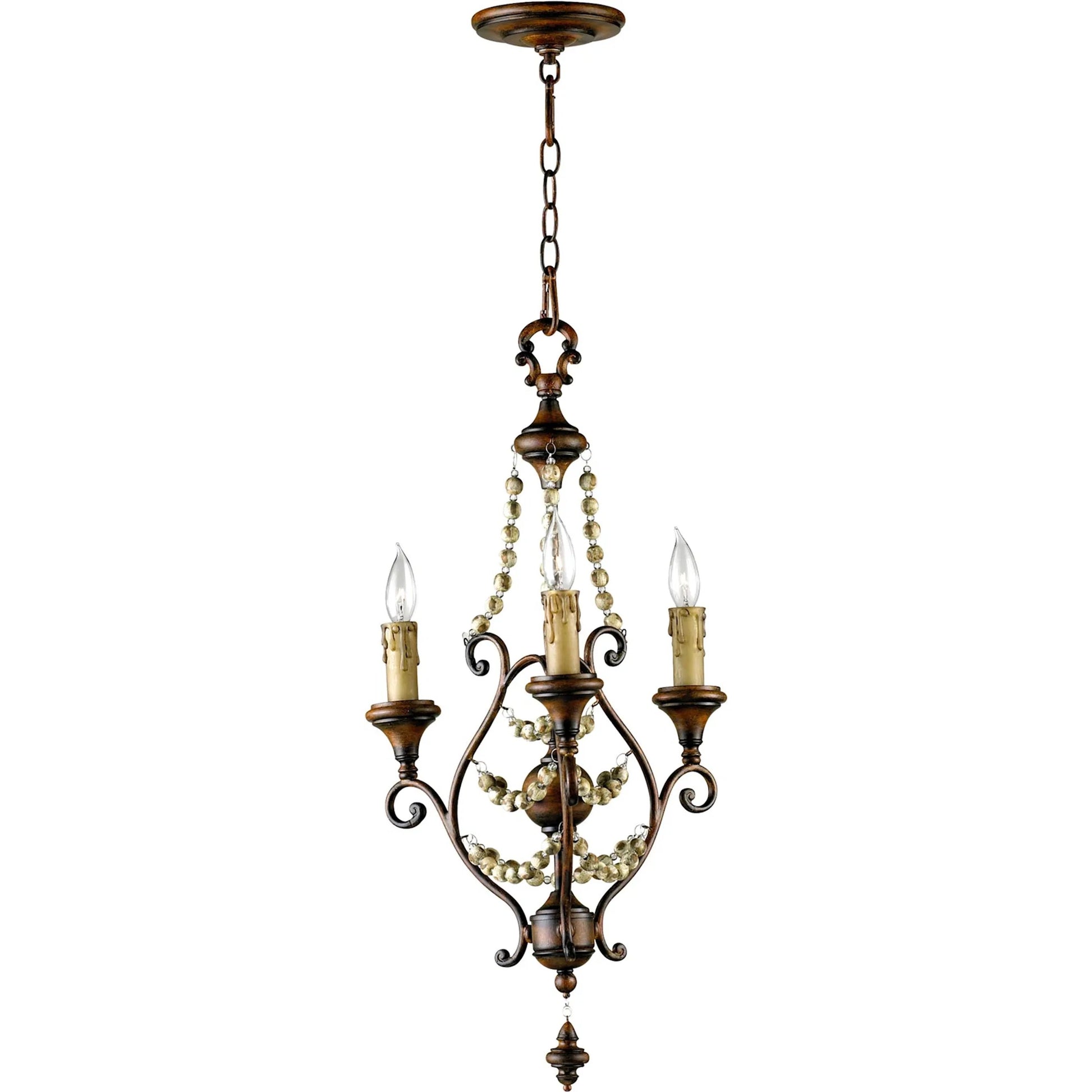 Meriel Chandelier by Cyan Design in antiqued sienna. Made from wrought iron, wood in a cottage & farmhouse style.
