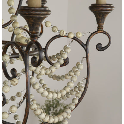 Meriel Chandelier by Cyan Design in antiqued sienna. Made from wrought iron, wood in a cottage & farmhouse style.
