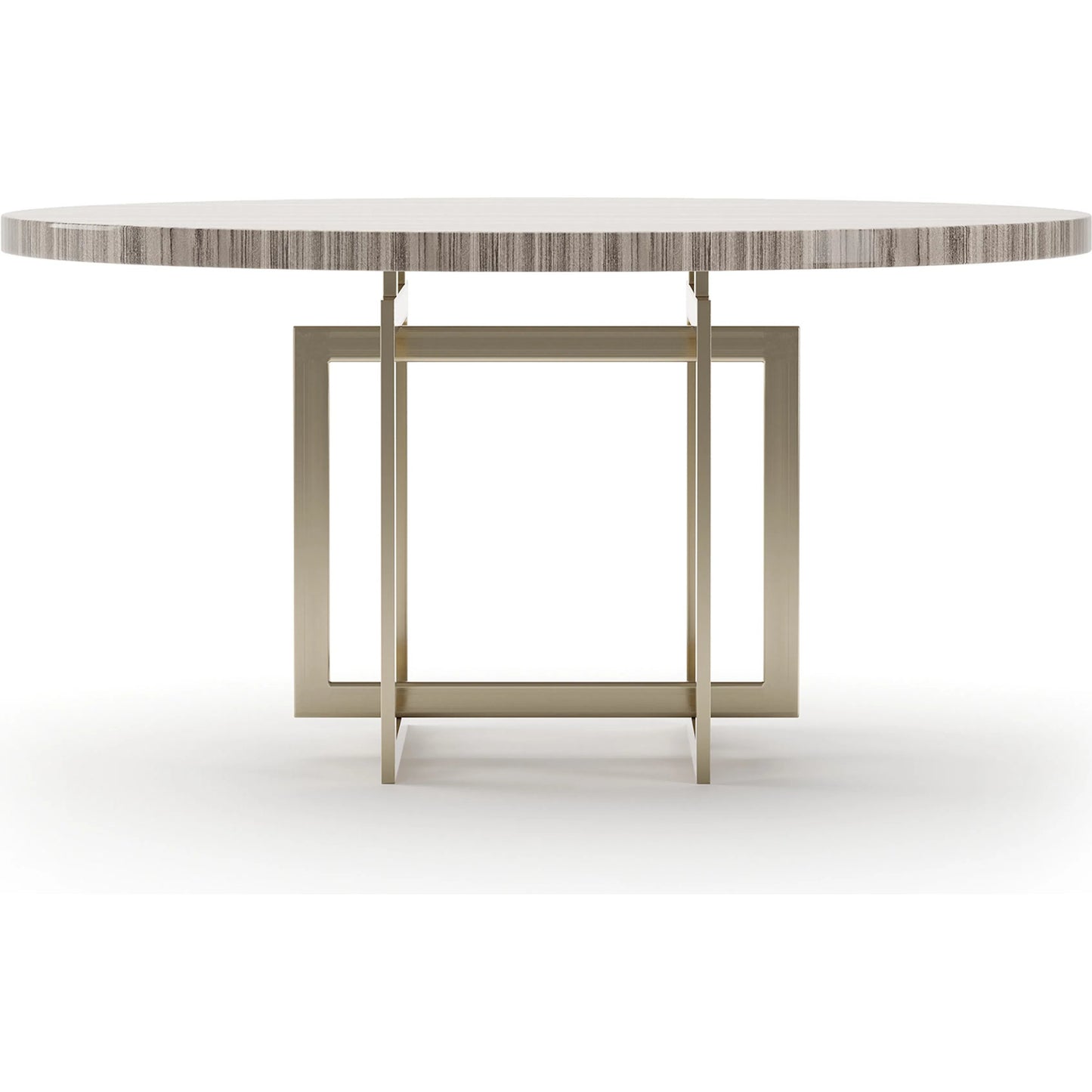 002 SI-2462347 | Additional Silo | Wish You Were Here 60" Round Dining Table by Caracole in gold and whisper of gold. Made from stone in a modern style.