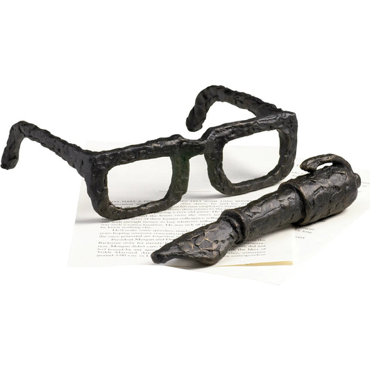 Sculptured Spectacles by Cyan Design in old world. Made from iron in a modern style.