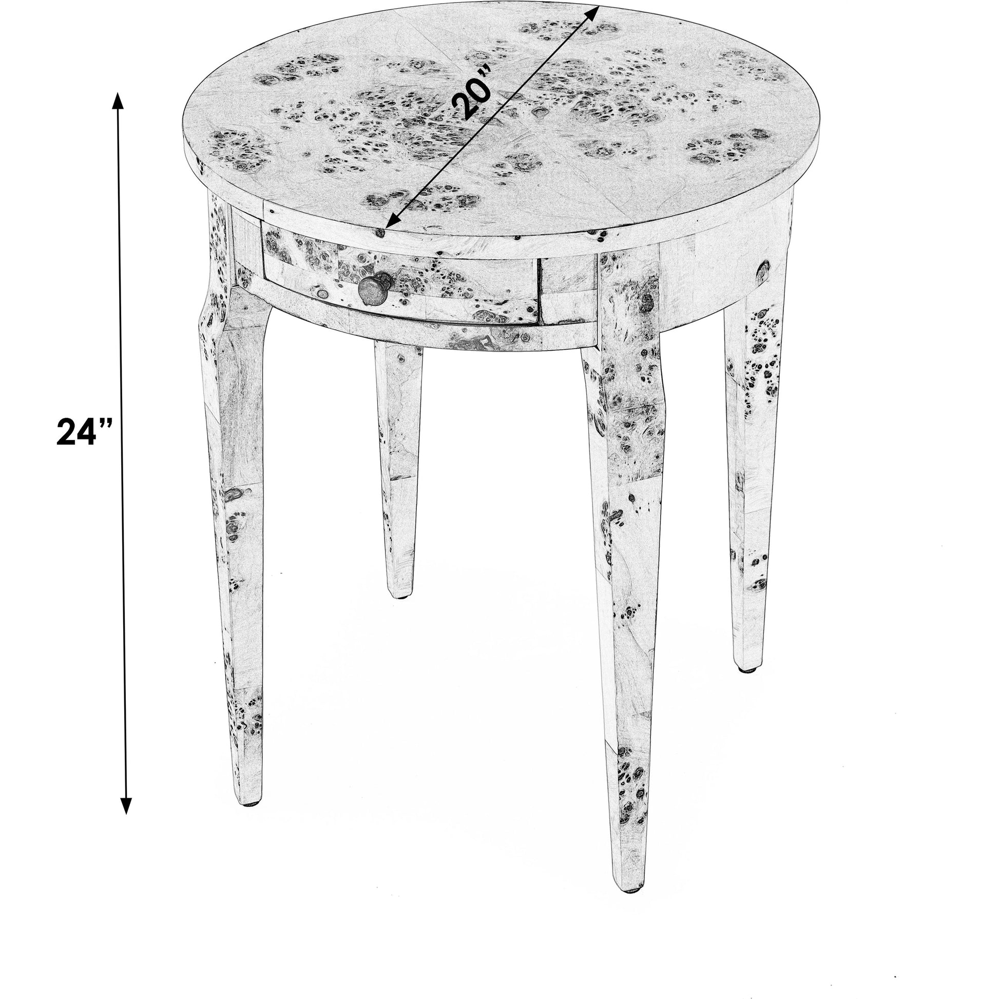 Archer Burl Side Table by Butler Specialty Company. Made from unique in a traditional style.