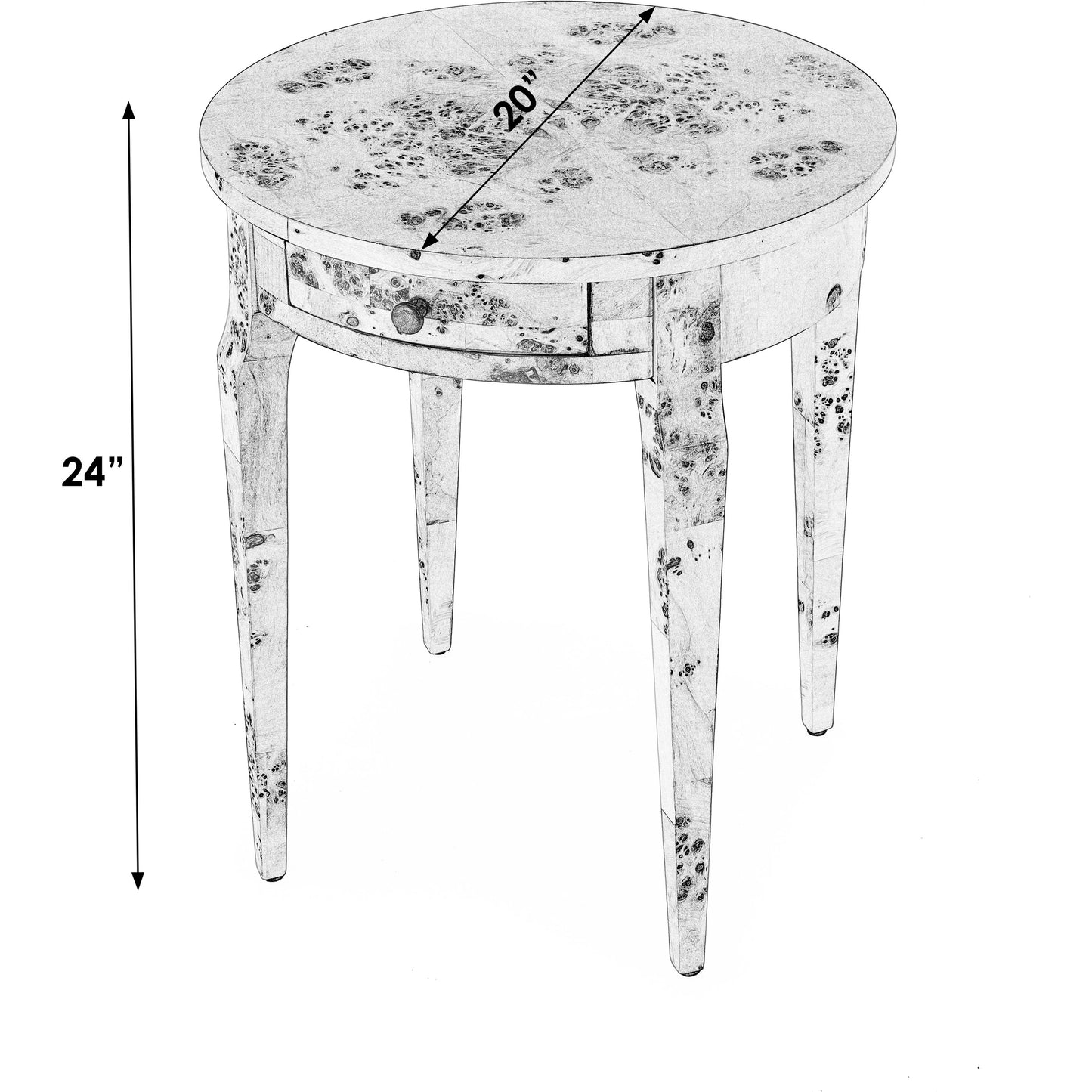 021 SI-2077706 | Additional Silo | Archer Burl Side Table by Butler Specialty Company. Made from unique in a traditional style.